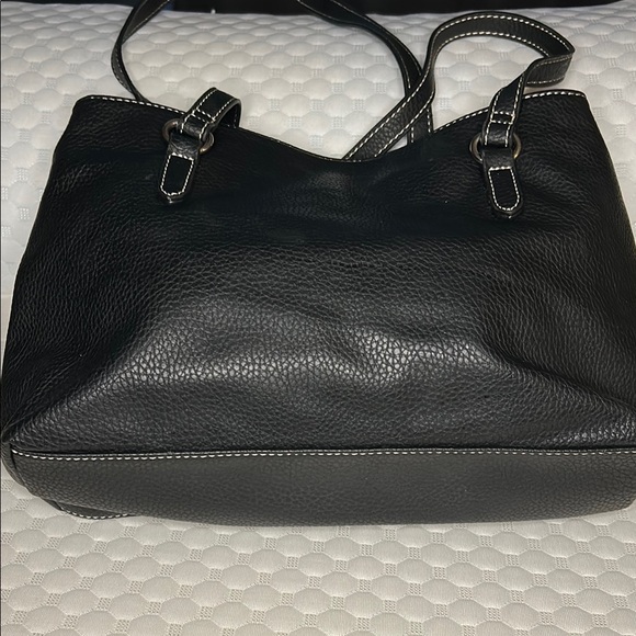 Black Structured Shoulder Bag with Silver Hardware - Picture 2 of 9